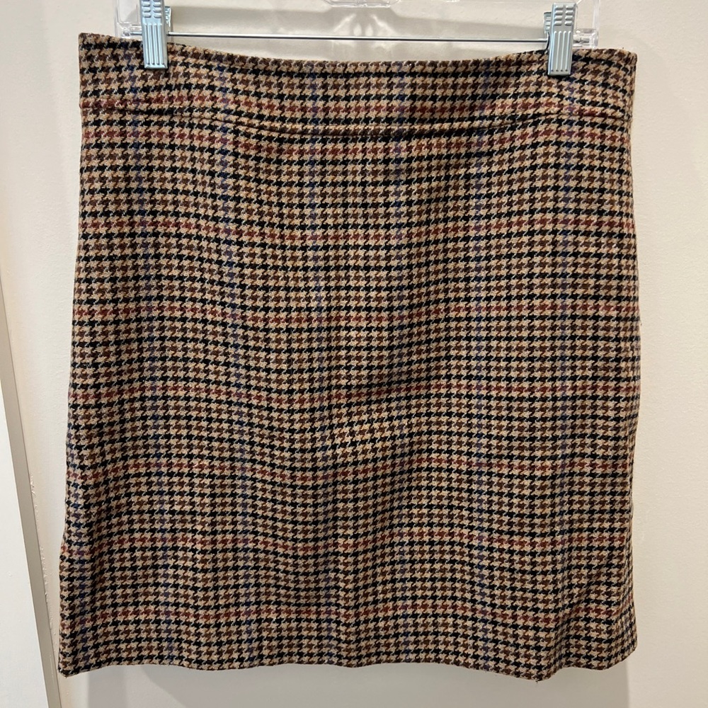J. Crew Wool-blend mini skirt in houndstooth